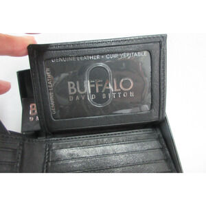 BUFFALO DAVID BITTON MEN'S LEATHER RFID BLOCKING BIFOLD WALLET BLACK Boxed New